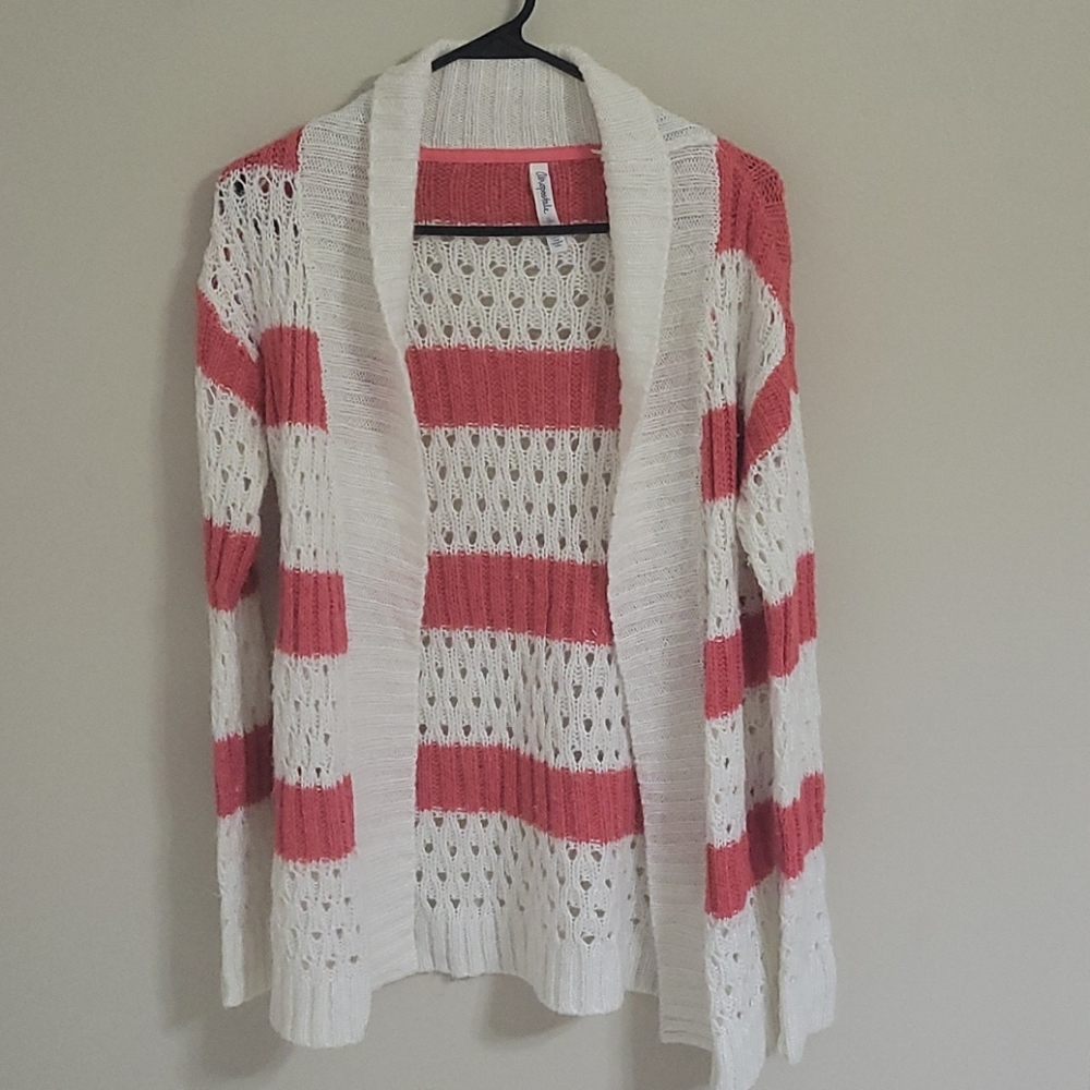 Cream and Coral Aeropostale Cardigan